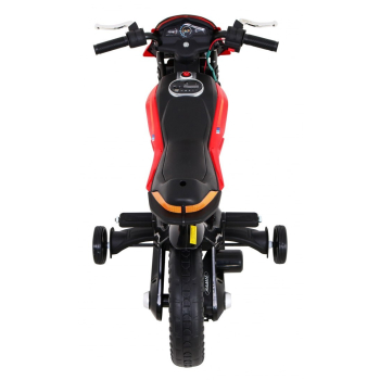 Motor Night Rider na akumulator dla dzieci Czerwony + Kółka pomocnicze + MP3 USB + Gaz w manetce